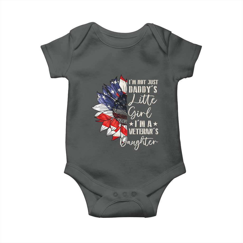 I Am Not Just Daddys Little Girl I Am A Veterans Daughter Baby Onesie American Flag TS11 Dark Heather Print Your Wear