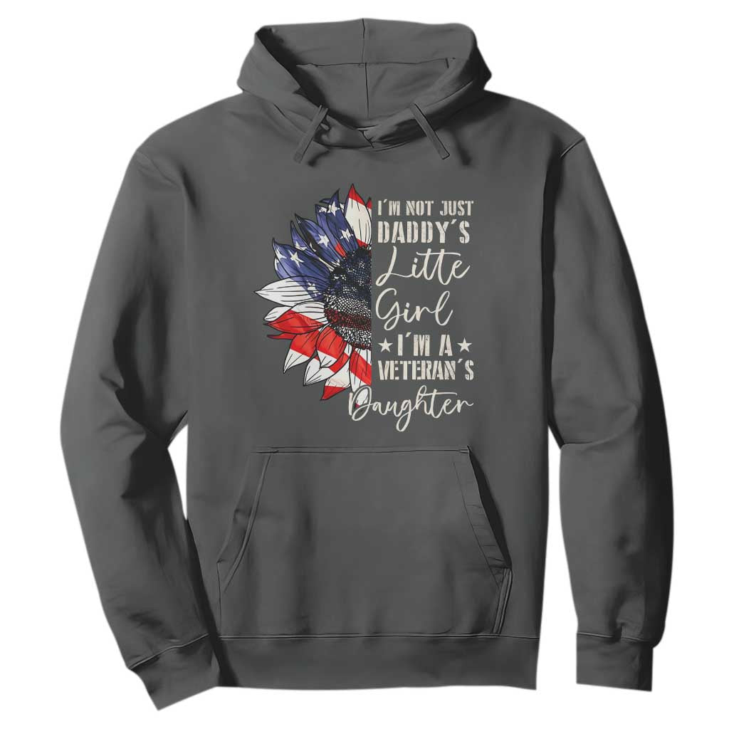 I Am Not Just Daddys Little Girl I Am A Veterans Daughter Hoodie American Flag TS11 Dark Heather Print Your Wear
