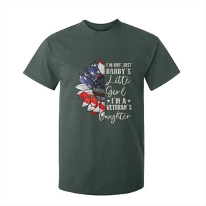 I Am Not Just Daddys Little Girl I Am A Veterans Daughter T Shirt For Kid American Flag TS11 Dark Forest Green Print Your Wear