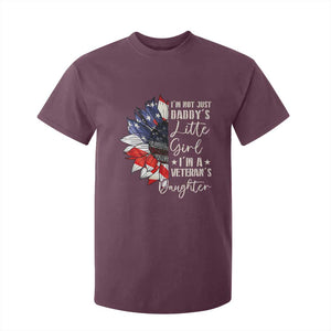 I Am Not Just Daddys Little Girl I Am A Veterans Daughter T Shirt For Kid American Flag TS11 Maroon Print Your Wear