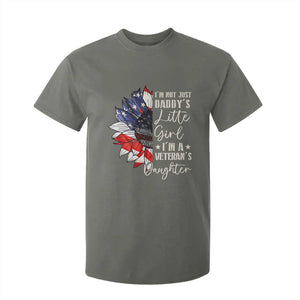I Am Not Just Daddys Little Girl I Am A Veterans Daughter T Shirt For Kid American Flag TS11 Military Green Print Your Wear
