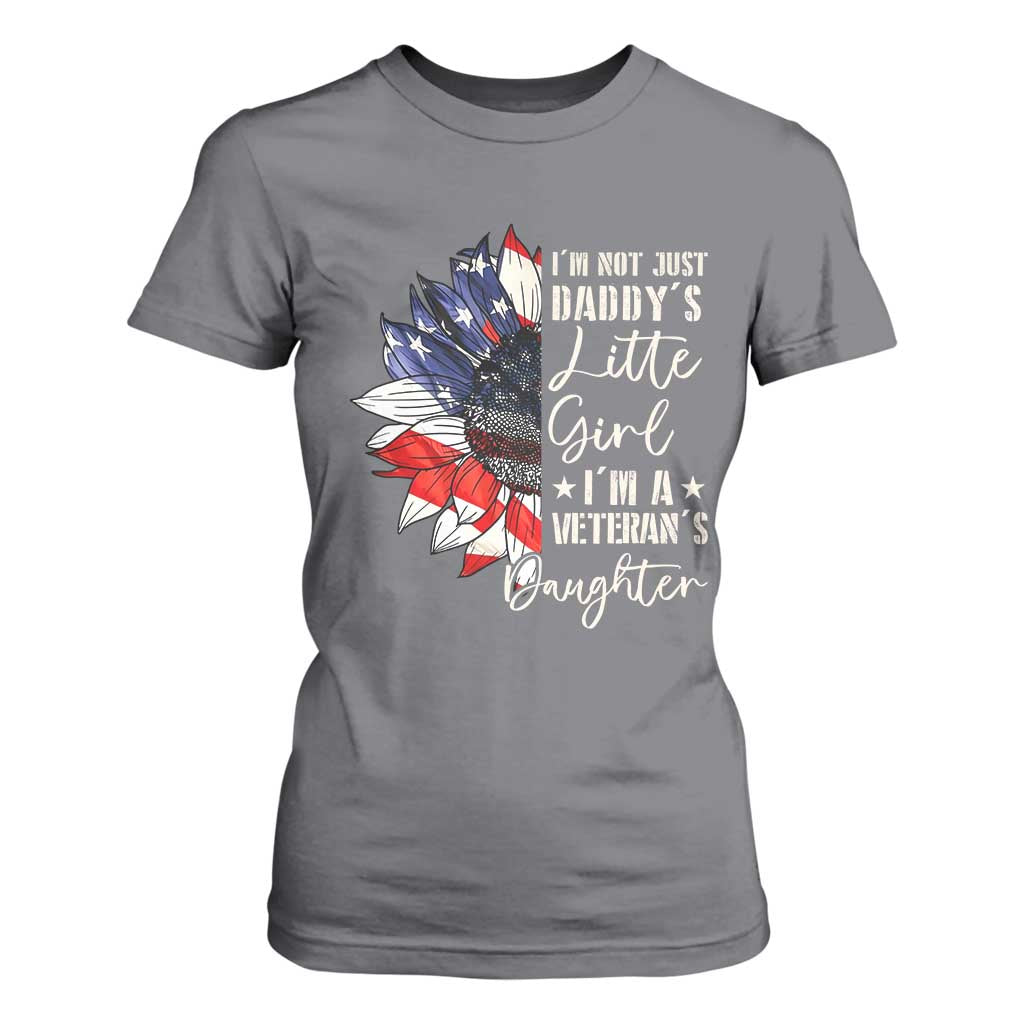 I Am Not Just Daddys Little Girl I Am A Veterans Daughter T Shirt For Women American Flag TS11 Charcoal Print Your Wear