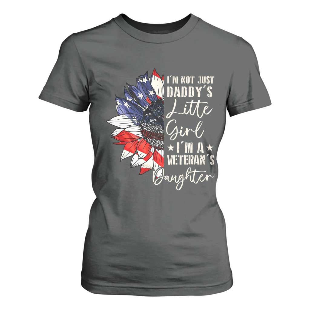 I Am Not Just Daddys Little Girl I Am A Veterans Daughter T Shirt For Women American Flag TS11 Dark Heather Print Your Wear