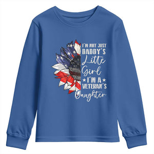 I Am Not Just Daddys Little Girl I Am A Veterans Daughter Youth Sweatshirt American Flag TS11 Royal Blue Print Your Wear