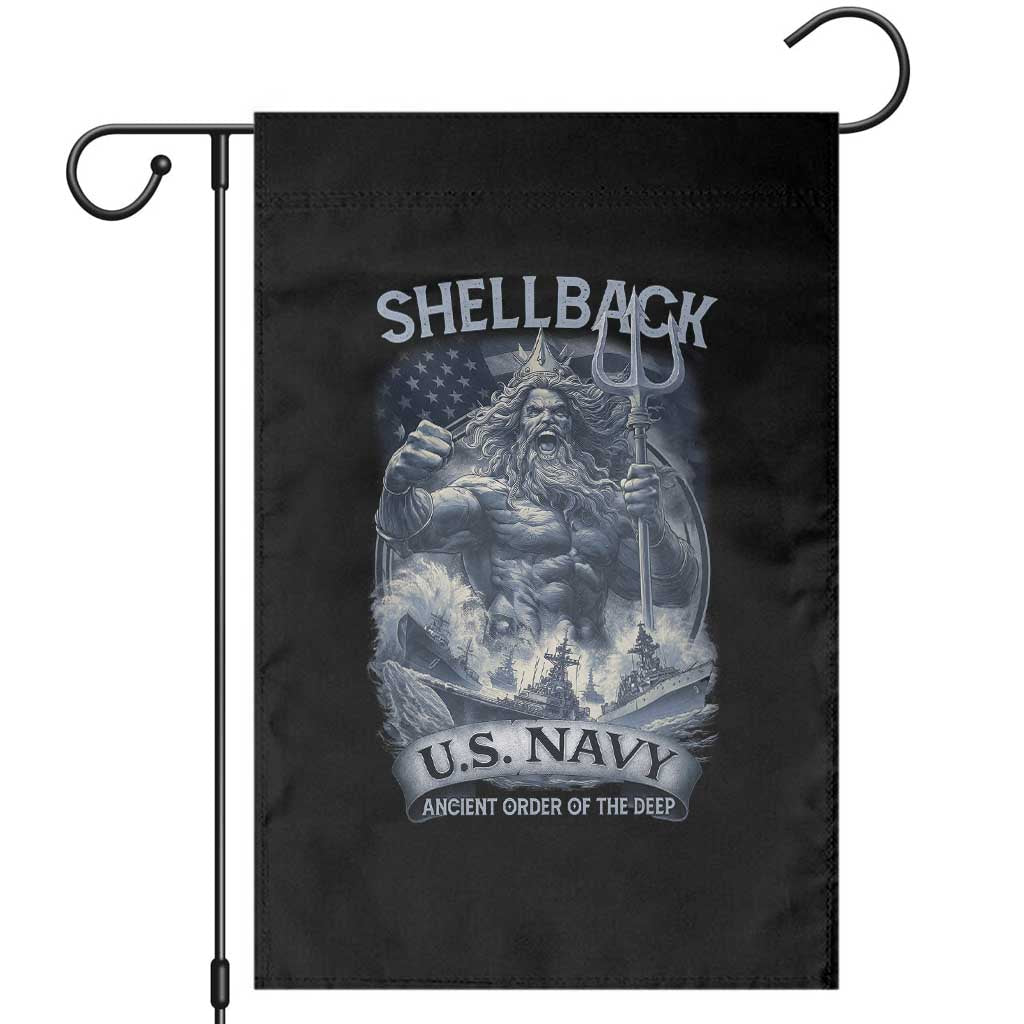 Navy Veteran Garden Flag King Neptune Shellback Ancient Order Of The Deep TS11 Black Print Your Wear