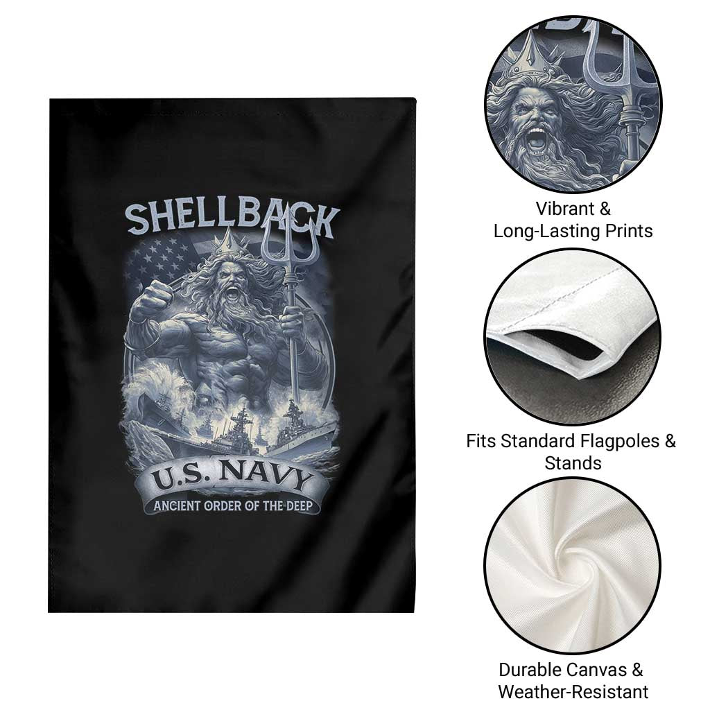 Navy Veteran Garden Flag King Neptune Shellback Ancient Order Of The Deep TS11 Print Your Wear
