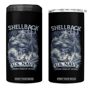 Navy Veteran 4 in 1 Can Cooler Tumbler King Neptune Shellback Ancient Order Of The Deep TS11 One Size: 16 oz Black Print Your Wear