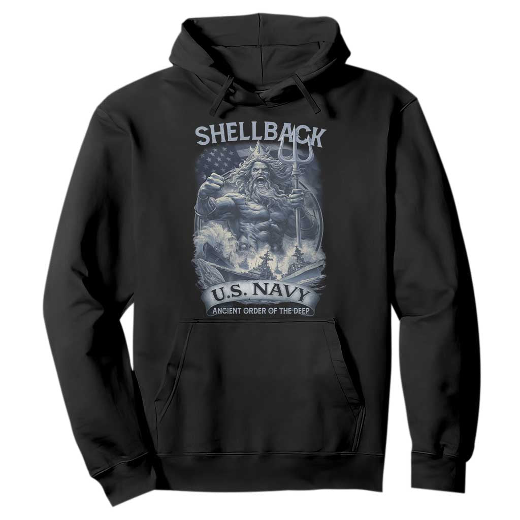 Navy Veteran Hoodie King Neptune Shellback Ancient Order Of The Deep TS11 Black Print Your Wear