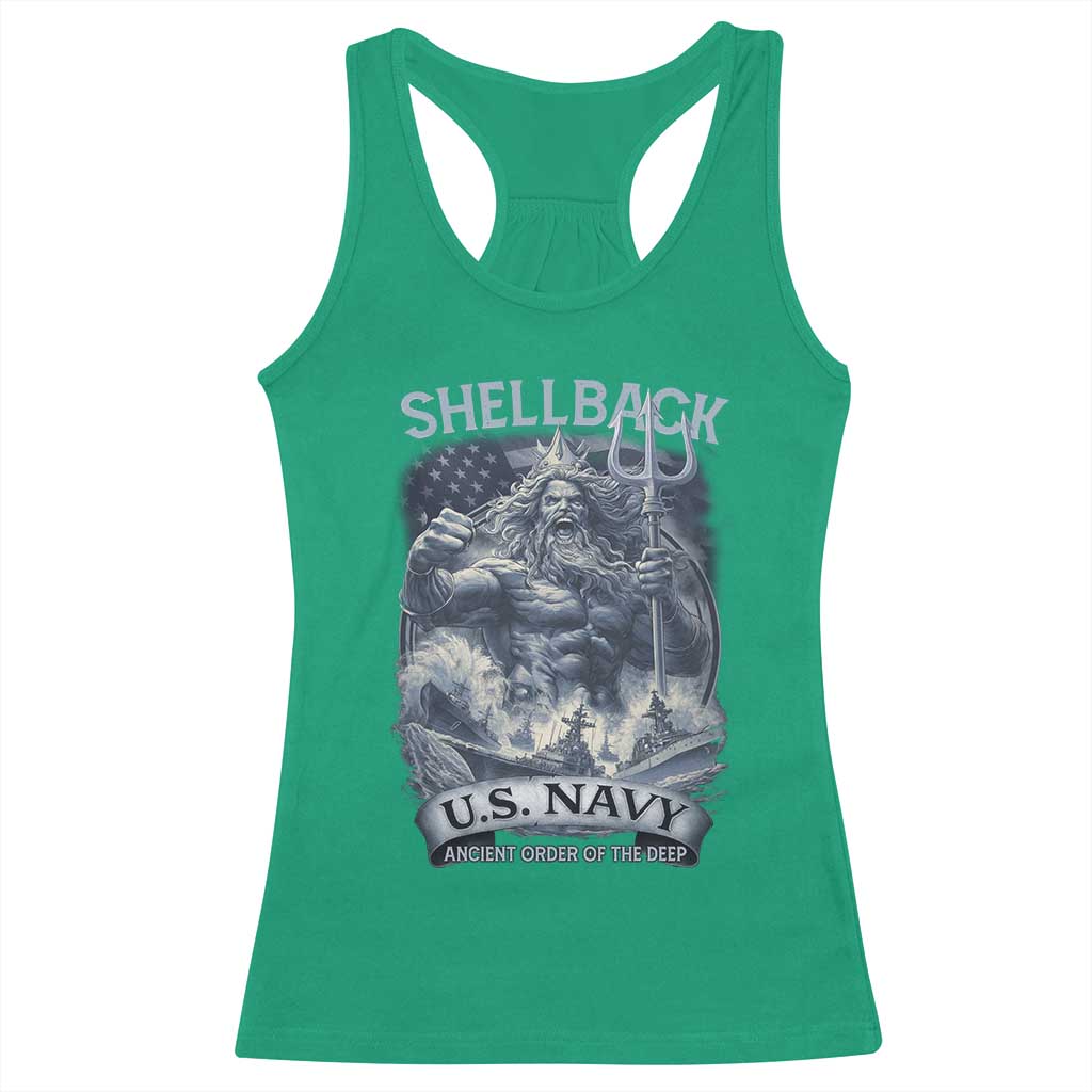 Navy Veteran Racerback Tank Top King Neptune Shellback Ancient Order Of The Deep TS11 Irish Green Print Your Wear