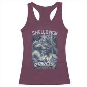 Navy Veteran Racerback Tank Top King Neptune Shellback Ancient Order Of The Deep TS11 Maroon Print Your Wear