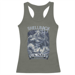 Navy Veteran Racerback Tank Top King Neptune Shellback Ancient Order Of The Deep TS11 Military Green Print Your Wear