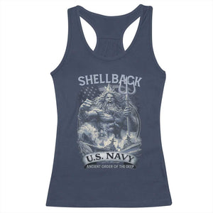 Navy Veteran Racerback Tank Top King Neptune Shellback Ancient Order Of The Deep TS11 Navy Print Your Wear