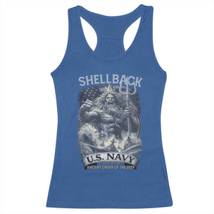 Navy Veteran Racerback Tank Top King Neptune Shellback Ancient Order Of The Deep TS11 Royal Blue Print Your Wear