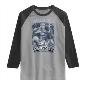 Navy Veteran Raglan Shirt King Neptune Shellback Ancient Order Of The Deep TS11 Sport Gray Black Print Your Wear