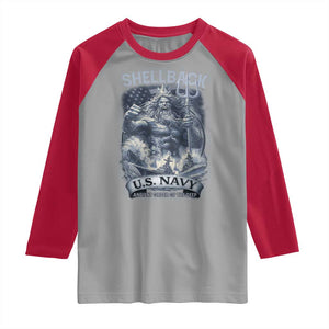 Navy Veteran Raglan Shirt King Neptune Shellback Ancient Order Of The Deep TS11 Sport Gray Red Print Your Wear