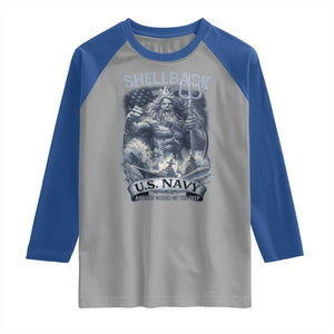 Navy Veteran Raglan Shirt King Neptune Shellback Ancient Order Of The Deep TS11 Sport Gray Royal Print Your Wear