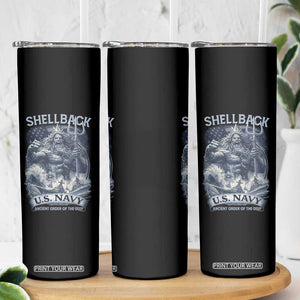 Navy Veteran Skinny Tumbler King Neptune Shellback Ancient Order Of The Deep TS11 Print Your Wear