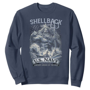 Navy Veteran Sweatshirt King Neptune Shellback Ancient Order Of The Deep TS11 Navy Print Your Wear