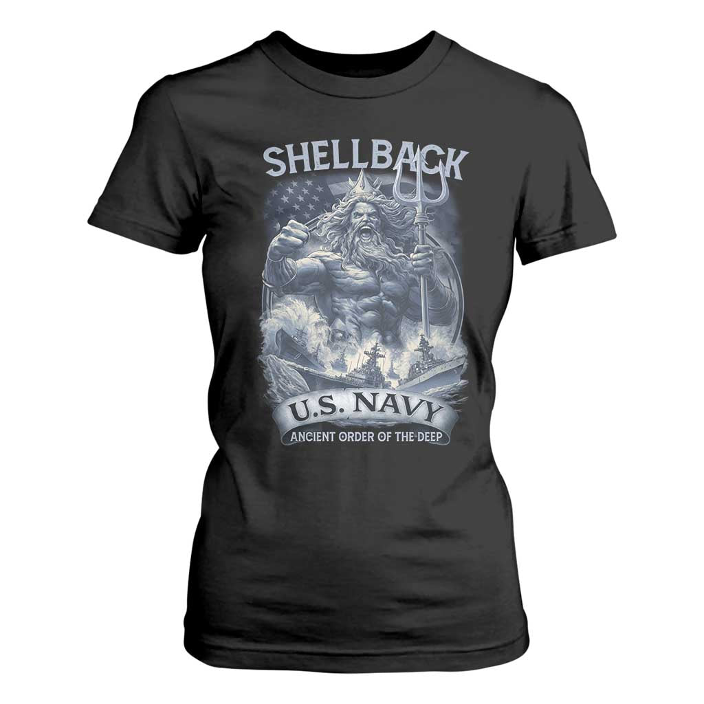 Navy Veteran T Shirt For Women King Neptune Shellback Ancient Order Of The Deep TS11 Black Print Your Wear