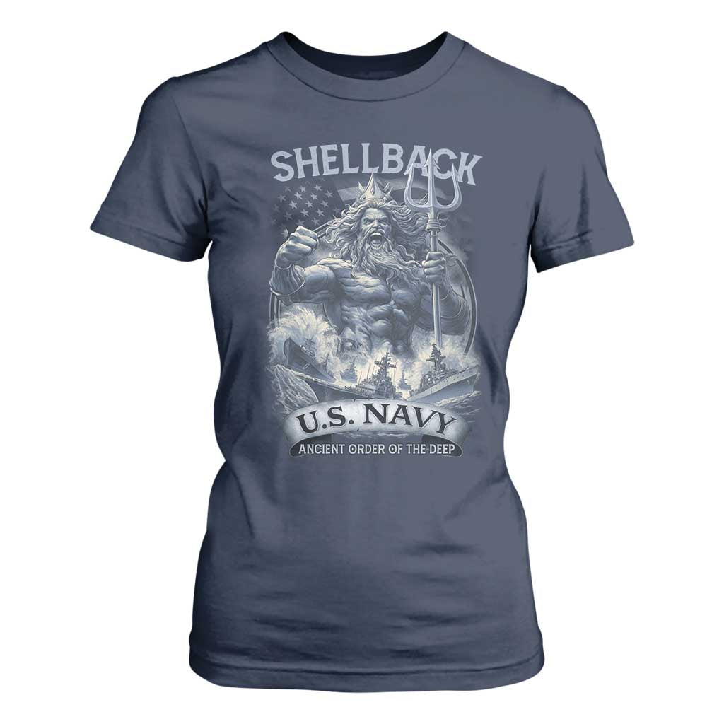 Navy Veteran T Shirt For Women King Neptune Shellback Ancient Order Of The Deep TS11 Navy Print Your Wear