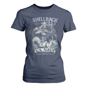 Navy Veteran T Shirt For Women King Neptune Shellback Ancient Order Of The Deep TS11 Navy Print Your Wear