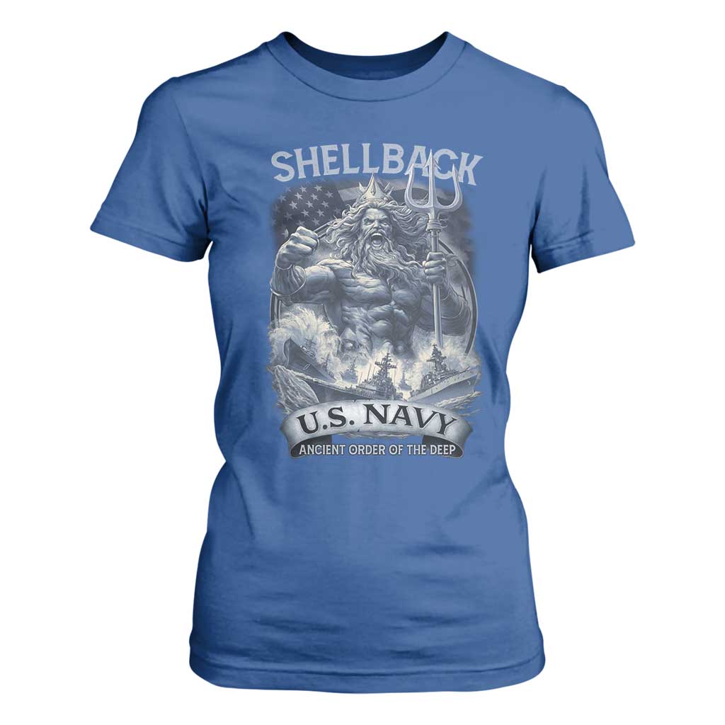 Navy Veteran T Shirt For Women King Neptune Shellback Ancient Order Of The Deep TS11 Royal Blue Print Your Wear