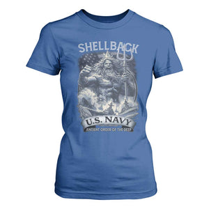 Navy Veteran T Shirt For Women King Neptune Shellback Ancient Order Of The Deep TS11 Royal Blue Print Your Wear