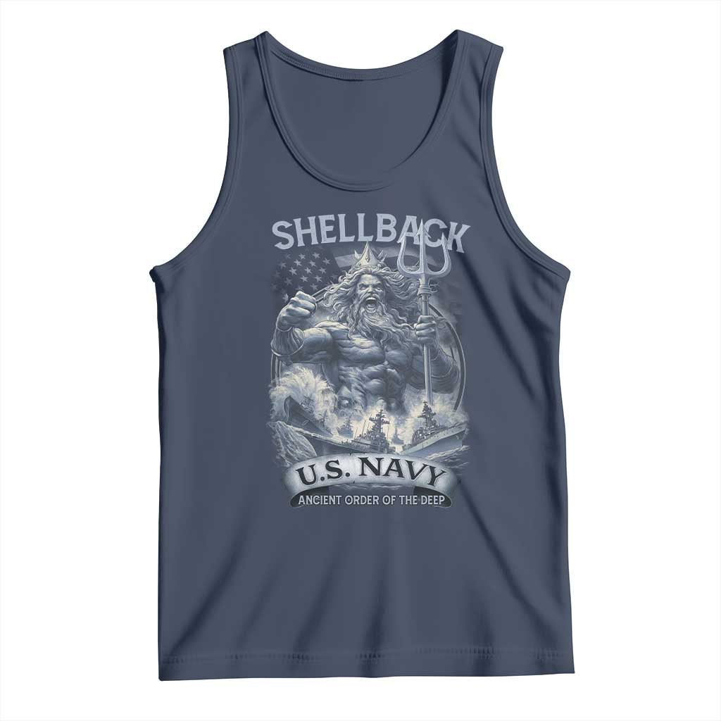 Navy Veteran Tank Top King Neptune Shellback Ancient Order Of The Deep TS11 Navy Print Your Wear