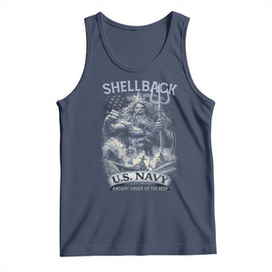 Navy Veteran Tank Top King Neptune Shellback Ancient Order Of The Deep TS11 Navy Print Your Wear
