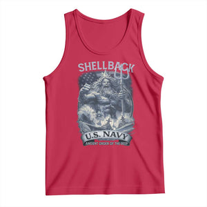 Navy Veteran Tank Top King Neptune Shellback Ancient Order Of The Deep TS11 Red Print Your Wear