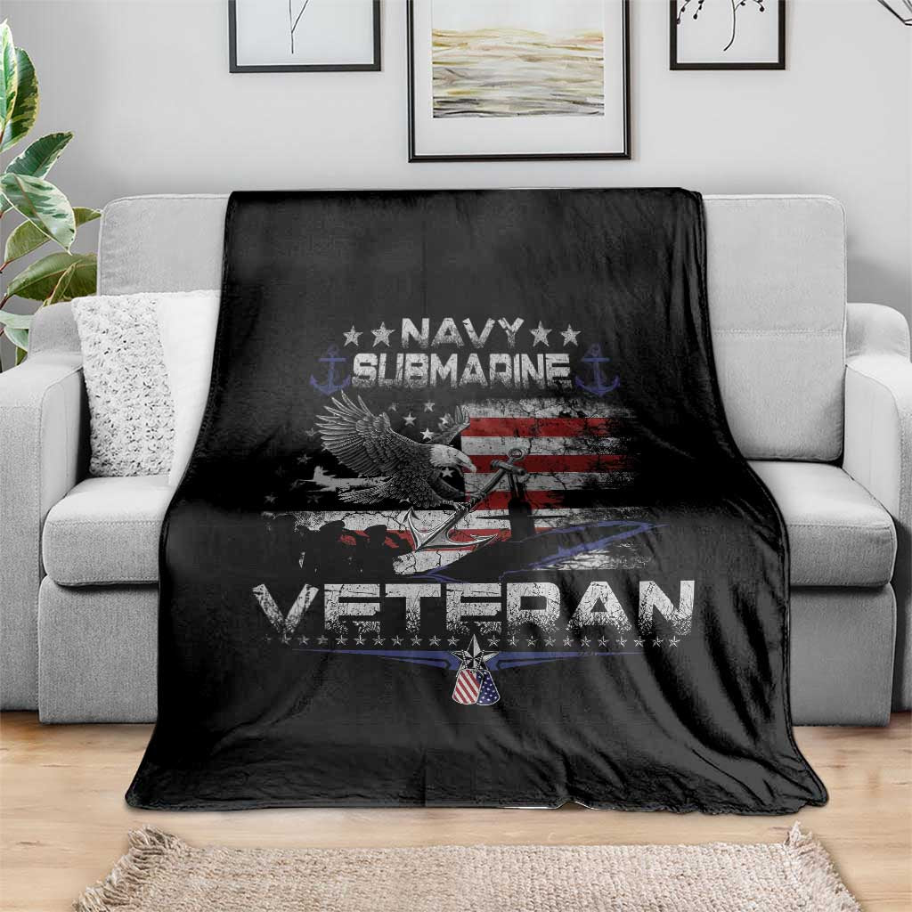 Navy Submarine Veteran Throw Blanket Military Patriotic Vintage American Flag TS11 Print Your Wear
