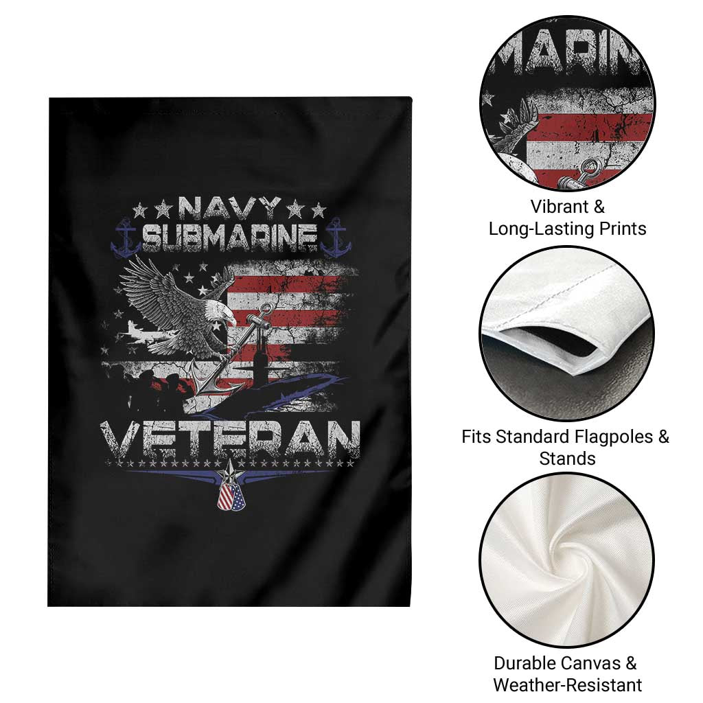 Navy Submarine Veteran Garden Flag Military Patriotic Vintage American Flag TS11 Print Your Wear