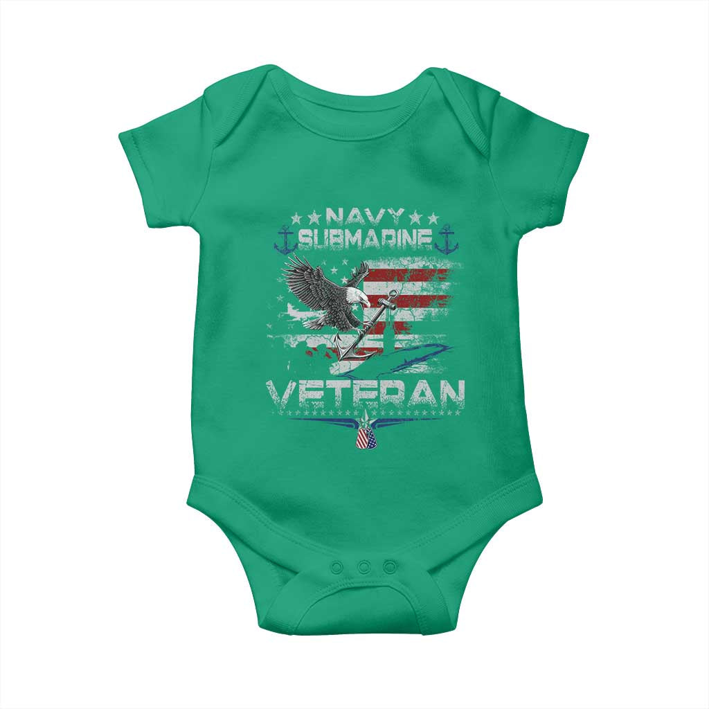 Navy Submarine Veteran Baby Onesie Military Patriotic Vintage American Flag TS11 Irish Green Print Your Wear