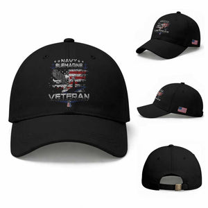 Navy Submarine Veteran Baseball Cap Military Patriotic Vintage American Flag TS11 Baseball Cap Universal Fit Black Print Your Wear