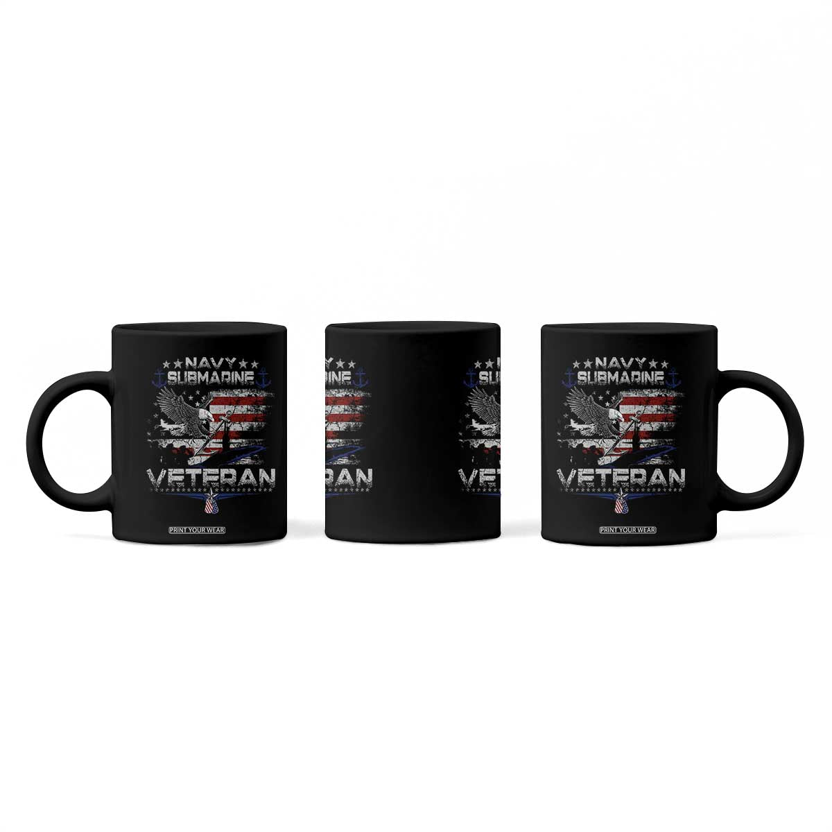Navy Submarine Veteran Coffee Mug Military Patriotic Vintage American Flag TS11 Print Your Wear