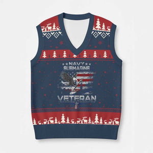 Navy Submarine Veteran V-Neck Knit Sweater Vest Military Patriotic Vintage American Flag TS11 Navy Red Print Your Wear