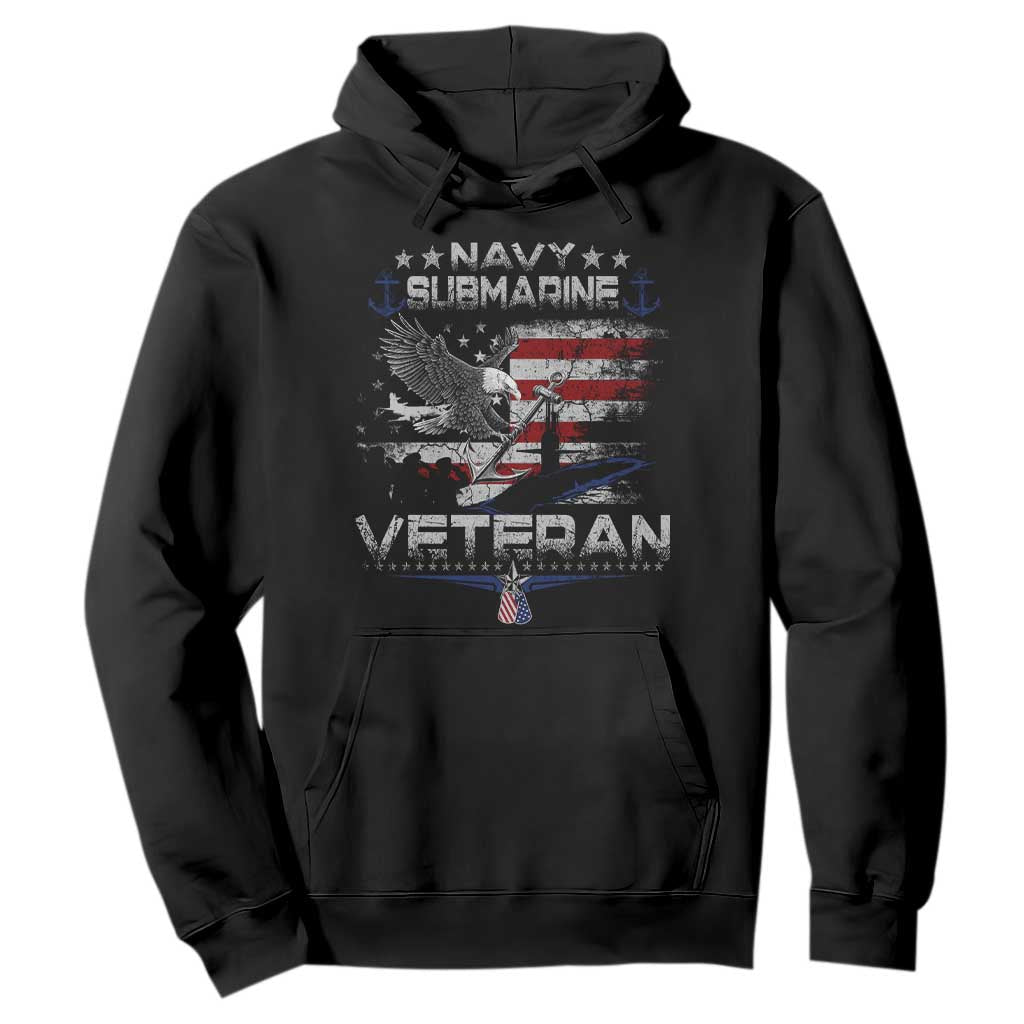 Navy Submarine Veteran Hoodie Military Patriotic Vintage American Flag TS11 Black Print Your Wear