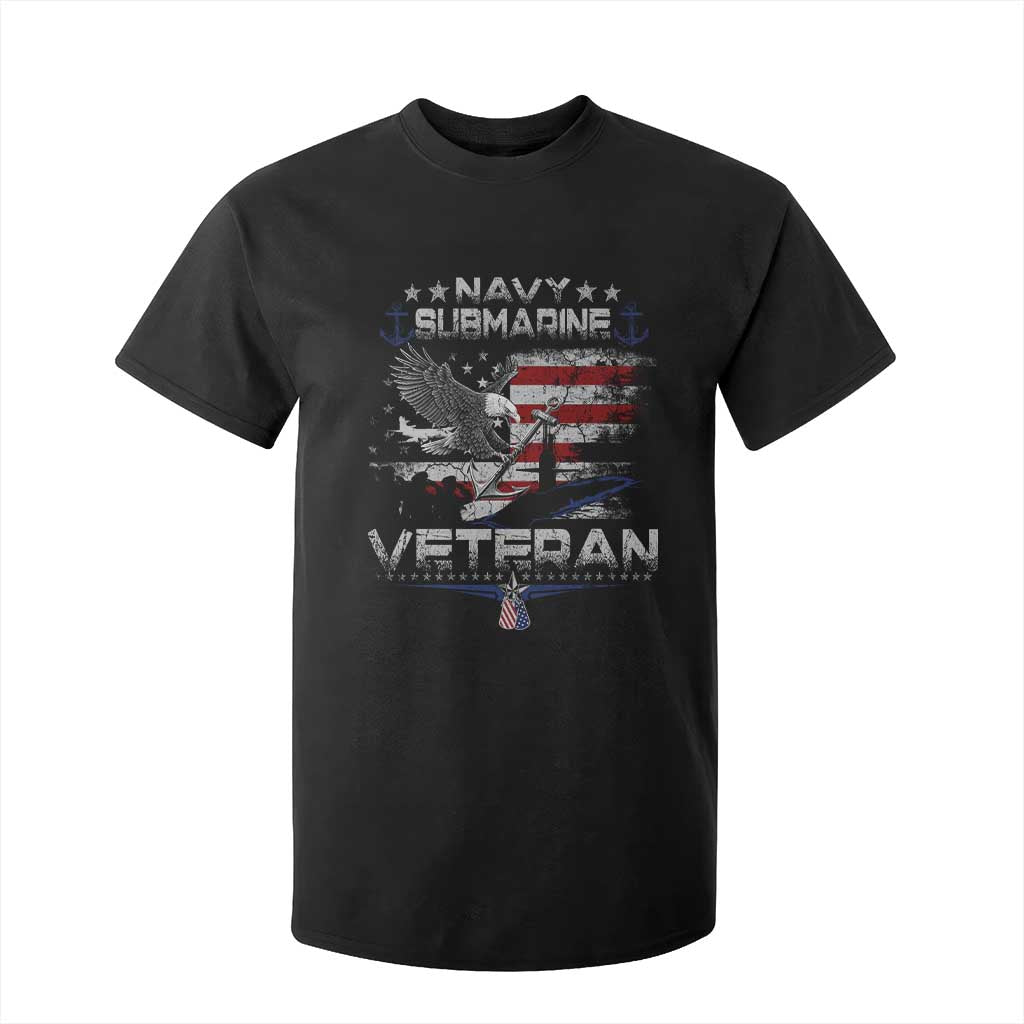 Navy Submarine Veteran T Shirt For Kid Military Patriotic Vintage American Flag TS11 Black Print Your Wear