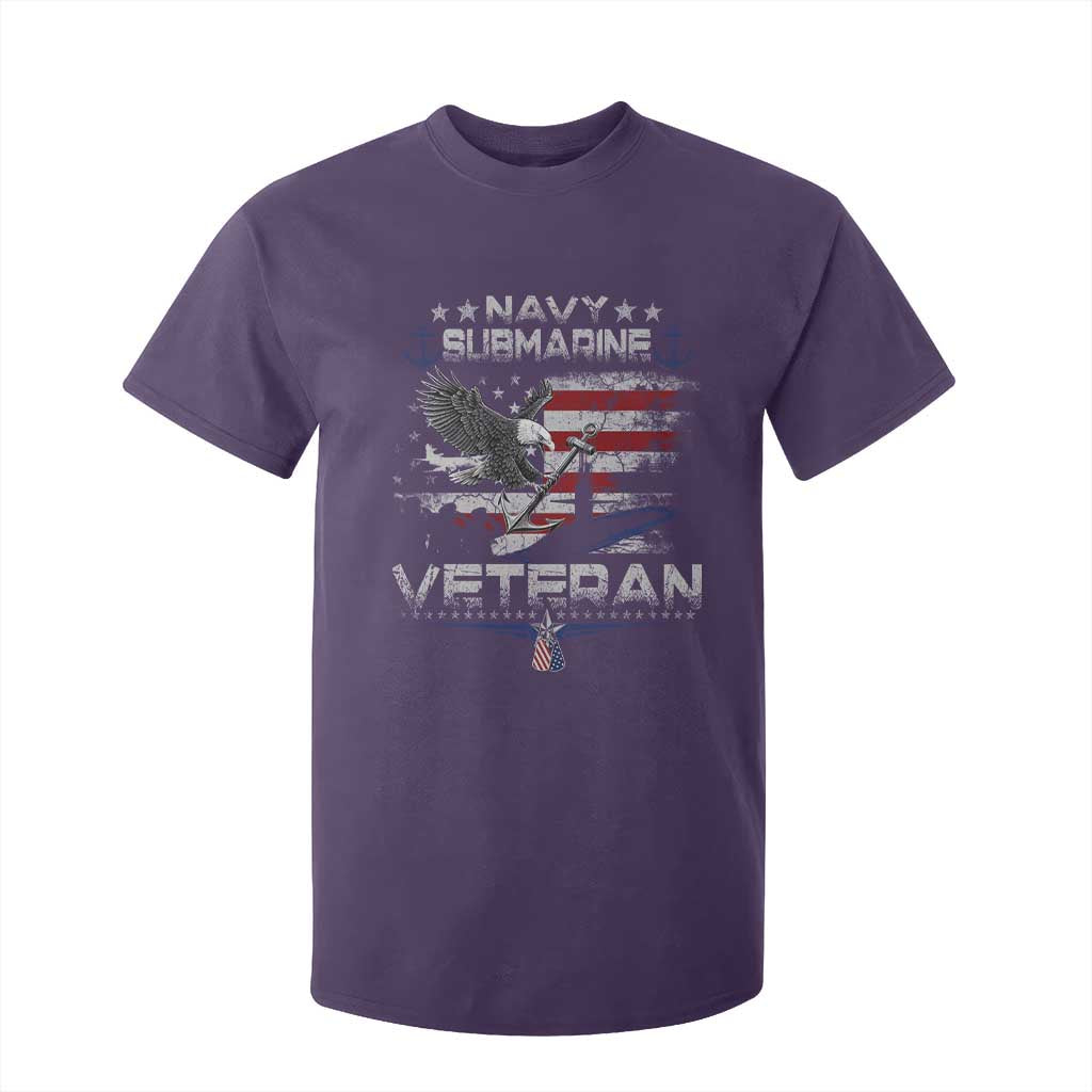 Navy Submarine Veteran T Shirt For Kid Military Patriotic Vintage American Flag TS11 Purple Print Your Wear