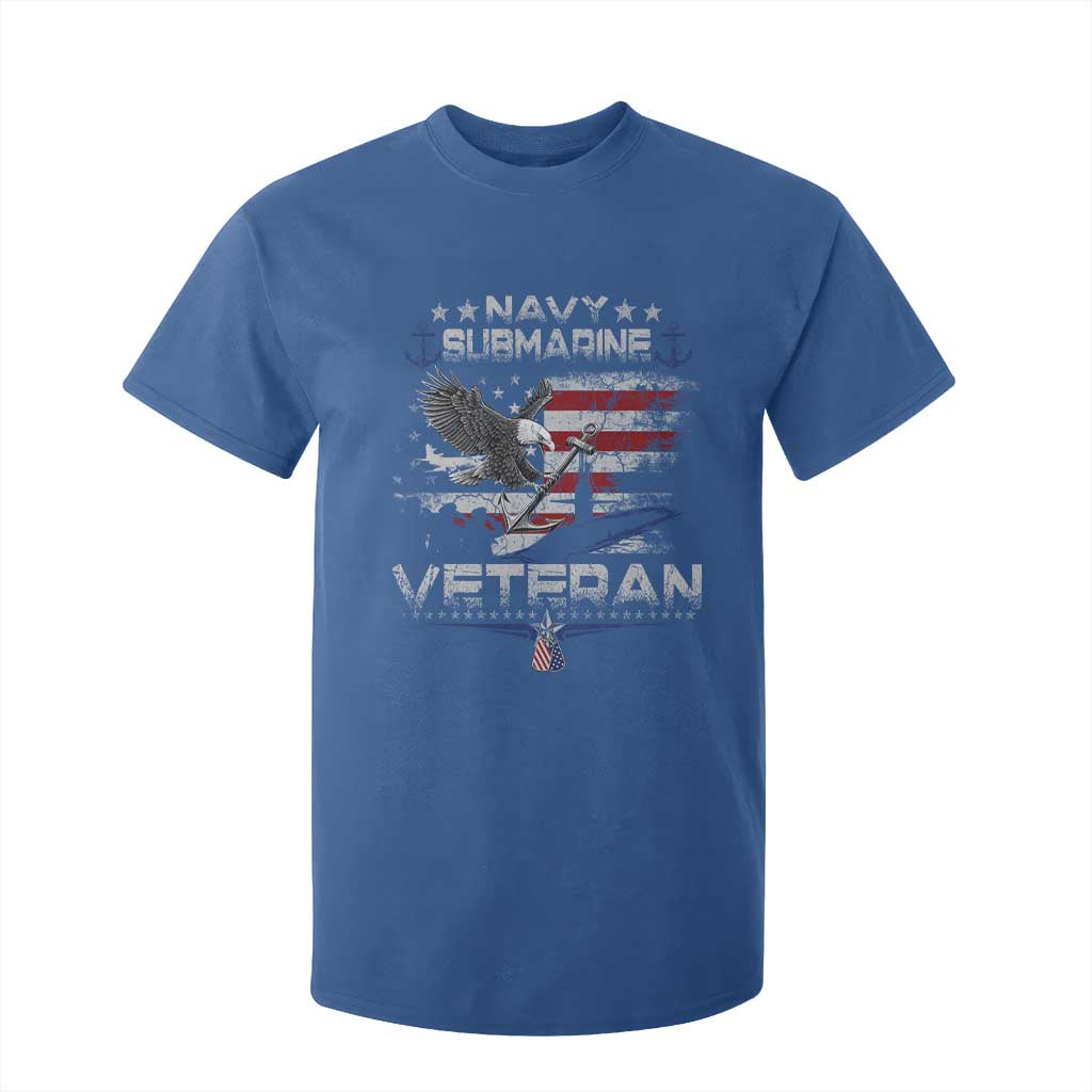 Navy Submarine Veteran T Shirt For Kid Military Patriotic Vintage American Flag TS11 Royal Blue Print Your Wear