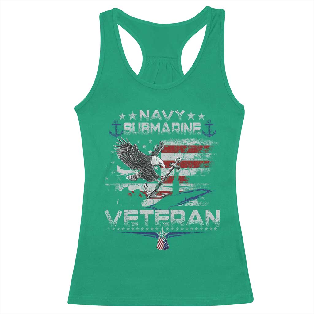 Navy Submarine Veteran Racerback Tank Top Military Patriotic Vintage American Flag TS11 Irish Green Print Your Wear