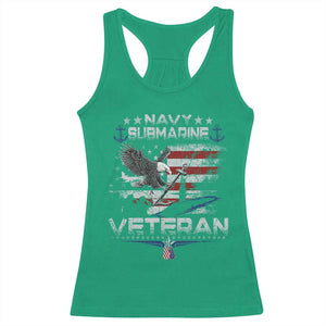 Navy Submarine Veteran Racerback Tank Top Military Patriotic Vintage American Flag TS11 Irish Green Print Your Wear