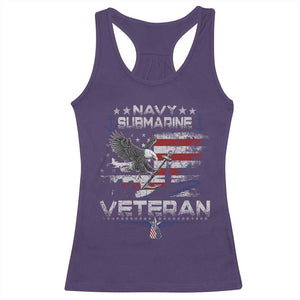 Navy Submarine Veteran Racerback Tank Top Military Patriotic Vintage American Flag TS11 Purple Print Your Wear