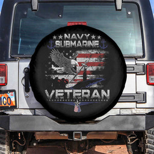 Navy Submarine Veteran Spare Tire Cover Military Patriotic Vintage American Flag TS11 No hole Black Print Your Wear