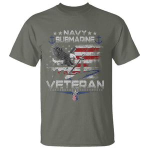 Navy Submarine Veteran T Shirt Military Patriotic Vintage American Flag TS11 Military Green Print Your Wear