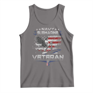 Navy Submarine Veteran Tank Top Military Patriotic Vintage American Flag TS11 Deep Heather Print Your Wear