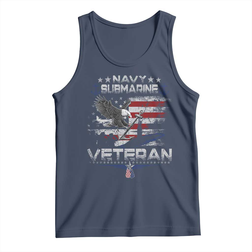 Navy Submarine Veteran Tank Top Military Patriotic Vintage American Flag TS11 Navy Print Your Wear
