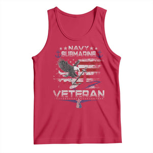 Navy Submarine Veteran Tank Top Military Patriotic Vintage American Flag TS11 Red Print Your Wear