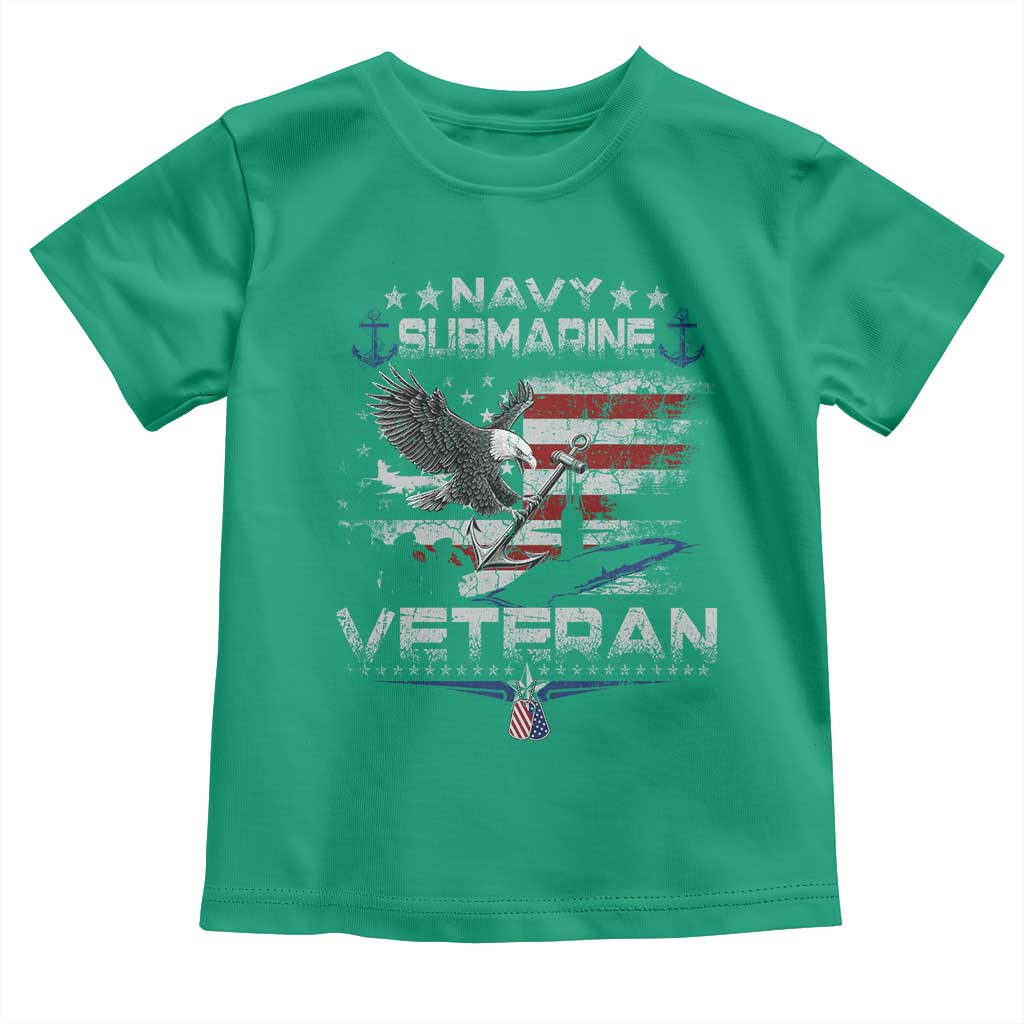 Navy Submarine Veteran Toddler T Shirt Military Patriotic Vintage American Flag TS11 Irish Green Print Your Wear