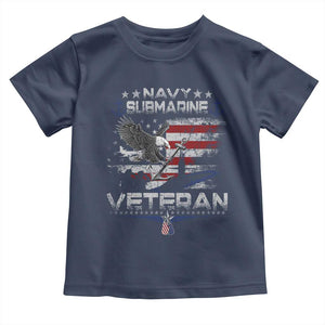 Navy Submarine Veteran Toddler T Shirt Military Patriotic Vintage American Flag TS11 Navy Print Your Wear
